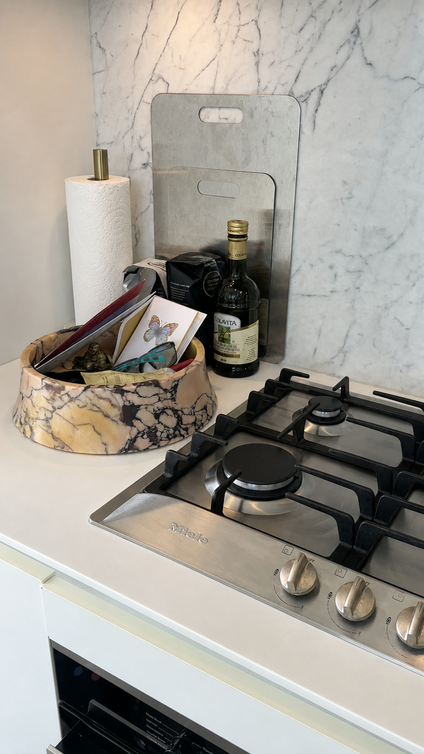 A polished kitchen cooktop after cleaning