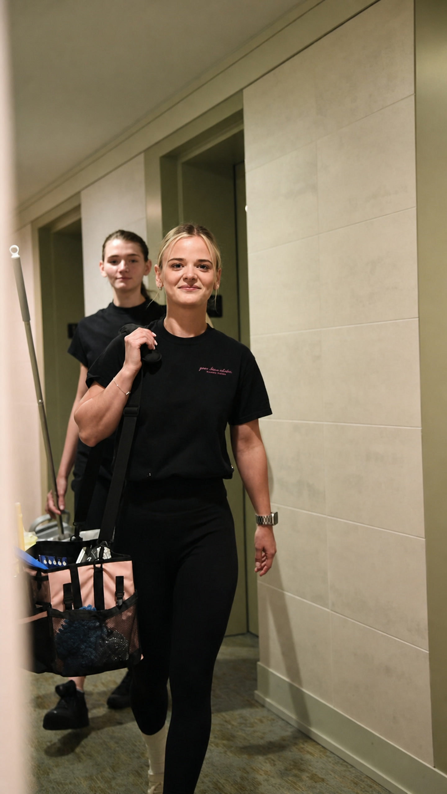 Your Clean Solution team arriving with cleaning supplies